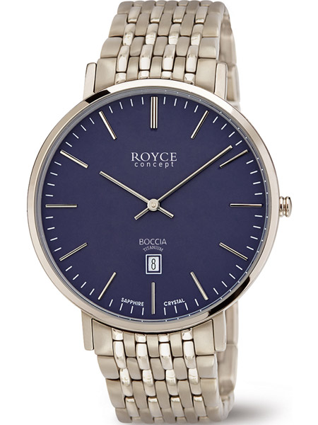Boccia 3605 01 horloge heren titanium blauw