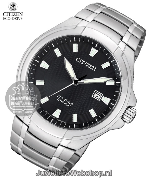 Citizen Titanium horloge BM7430-89E Eco Drive herenhorloge zwart