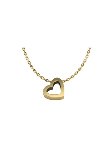 Let op Maakte zich klaar vandaag JOY de la LUZ Yi-Open-Heart Gouden Initial ketting met Open Hart