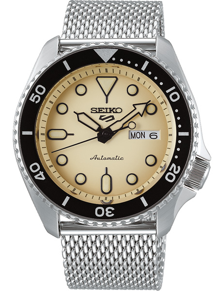 Zich afvragen impuls kubus Seiko 5 Sports Automatic Horloge SRPD67K1 Automaat Creme Staal