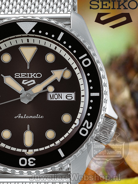 druiven Klusjesman Fascinerend Seiko 5 Sports Automatic Horloge SRPD73K1 Automaat Zwart Staal