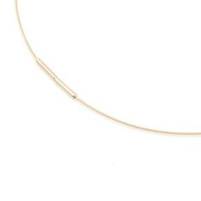 Boccia 0802-02 Collier 42cm Staaldraad Titanium Verguld