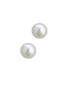 Zilveren oorknoppen met parel 7mm rond