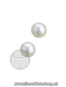 Zilveren oorknoppen met parel 7mm rond