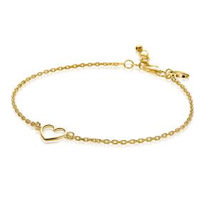 Zinzi goudkleurige armband met hartje zia1420g