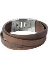 Leren armband Dacaya Cross Roads Brown 20mm F100220