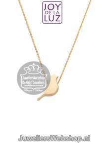 Joy de la Luz Yi-Birdy gouden initials ketting met vogeltje bedel