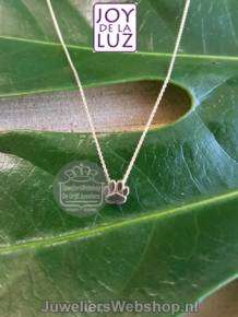 Minioro Yi-Doggy Foot gouden initials ketting met hondenvoetje bedel 42cm