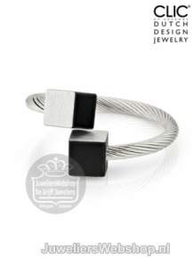 clic r4z zwarte kubus ring