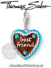 Thomas Sabo Bedel 1099-007-2 Gingerbread Heart Charm Zilver