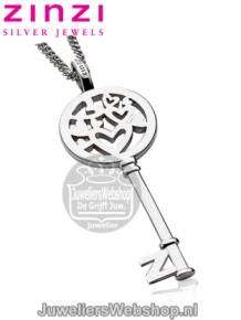 Zinzi Hanger ZIH636 Zilver Sleutel Wit