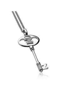 Zinzi Hanger ZIH637 Zilver Sleutel Wit