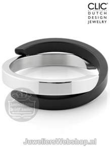 Clic Armband zwart glanzend