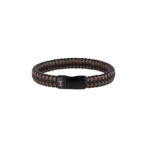 Aze Jewels Iron Single String Black-Brown-On-Black Armband 21cm AZ-BL005-O-210