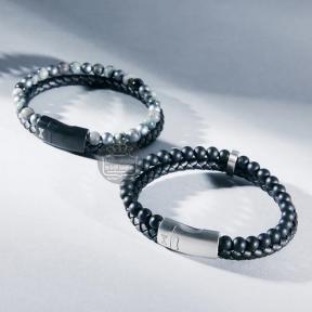 Aze Jewels Combi String Triver Black Grey Armband AZ-BL018-A-210