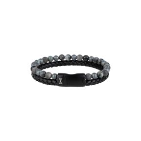 Aze Jewels Combi String Triver Black Grey Armband AZ-BL018-A-210