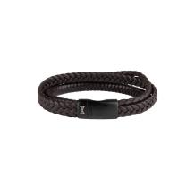 Aze Jewels Iron Three String Brown-on-Black Armband 21 cm AZ-BL002-C-210