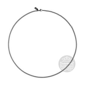 Aze Jewels Necklace Gourmette Three Noir AZ-NL016-B-060