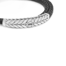 Buddha to Buddha armband Barbara Double Leather Black 131
