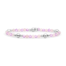 Sparkling Jewels Rose Quartz & Violet Quartz Bold Mix Armband BLK02S-G13-G41