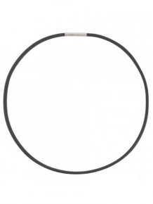 boccia ketting zwart rubber met titanium sluiting 0827-0145