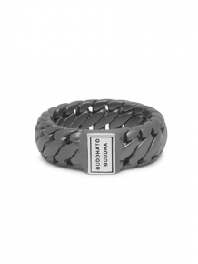 Buddha to Buddha Ring 542GMS Ben Black Rhodium Silver 18mm