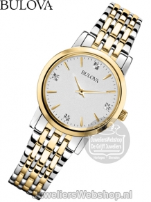 Bulova Classic 98P115 Dames Horloge Bicolor met Diamant