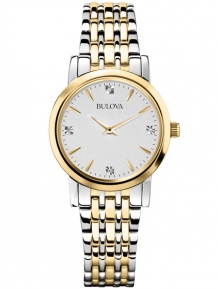 Bulova Classic 98P115 Dames Horloge Bicolor met Diamant