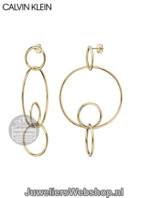 Calvin Klein Clink oorbellen KJ9PJE100100 staal champagne goud ringen