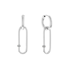 Calvin Klein CK Elongated Oval oorbellen CJ35000181 Zilver