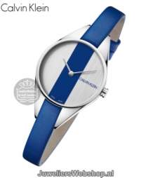 ck dameshorloge rebel K8P231V6 blauw-zilver