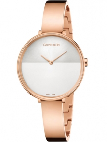 calvin klein horloge rise k7a23646 staal rosekleurig