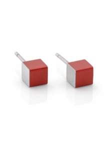 Clic oorsteker kubus O28R mat rood