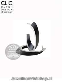clic creolen O21Z ovaal zwart