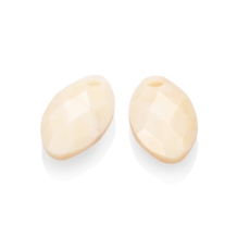 Sparkling Jewels Eardrops Earring Editions Facet Beige Agate Ear Leaf EAGEM48-FCLF-S