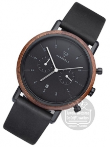 Kerbholz horloge Johann Walnut Dark Midnight Black 4251240415642