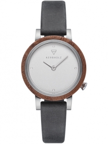 kerbholz houten horloge Luise Walnut Asphalt 4251240403939