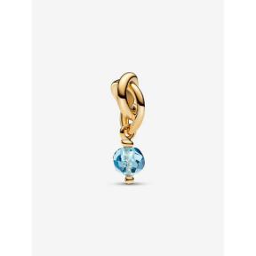 Pandora bedel Silver Goldplated Oneindigheidscirkel blauw Charm 763462C03