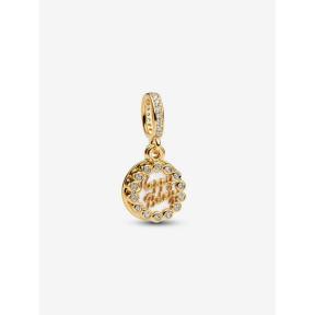 Pandora bedel Silver Goldplated Happy Birthday Taart Charm 763787C01