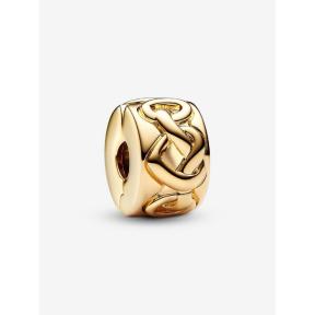 Pandora clip Silver Goldplated Knotted Hearts 768035C00