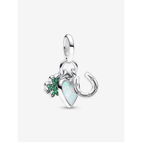 Pandora Silver Klavertjevier , Hart en hoefijzer bedel 792755C01