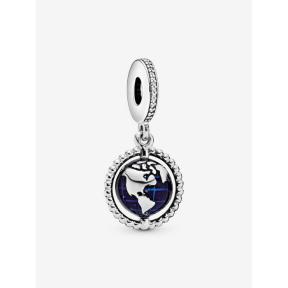 Pandora bedel zilver Spinning Globe Charm 798021CZ