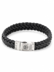 rebel & rose braided raw mat vintage black armband rr-l0076-s-m
