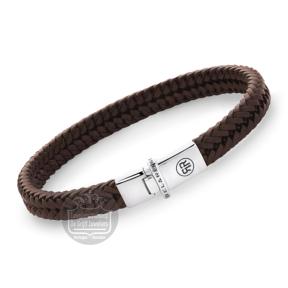 rebel&rose armband Small Braided Apollo leer Cognac RR-L0173-S-L 19cm