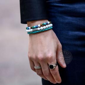 Rebel & Rose armband Round Slices Turqouise RR-40121-S-L 19cm