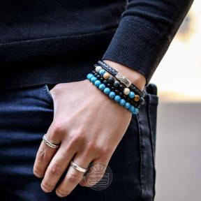 rebel & rose Single Stranded Black Grey armband rr-l0144-s-l