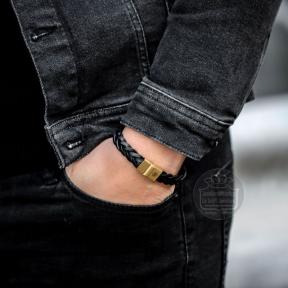 rebel & rose Full Metal Braided armband RR-M0027-G-M