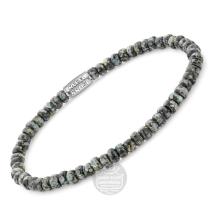 Rebel & Rose armband Glass Rocks Black Leopard RR-40116-S-L 19cm