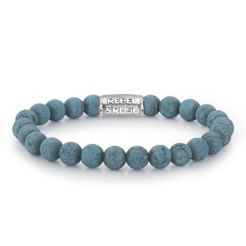 Rebel and Rose Matt Turquoise Delight RR-80043-S-L Armband 8mm 19cm