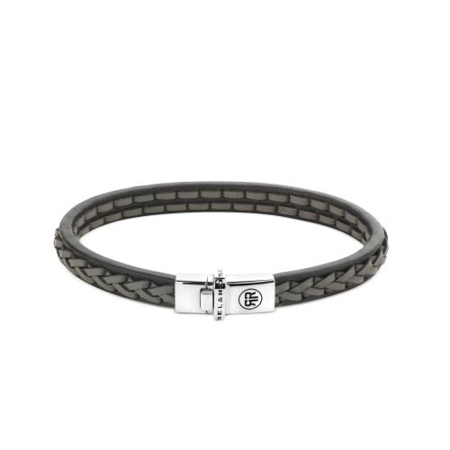 rebel & rose Single Stranded Black Grey armband rr-l0144-s-l